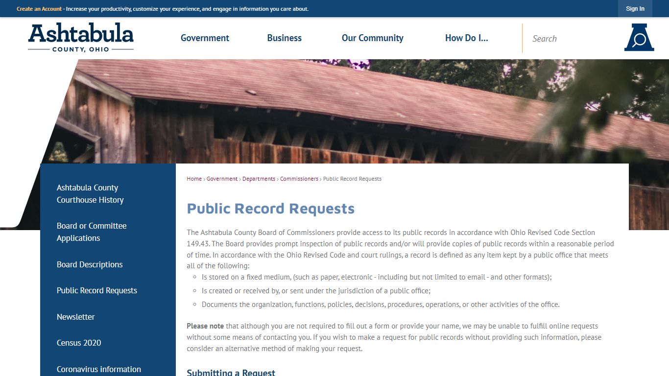 Public Record Requests | Ashtabula County, OH - Official Website